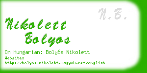 nikolett bolyos business card